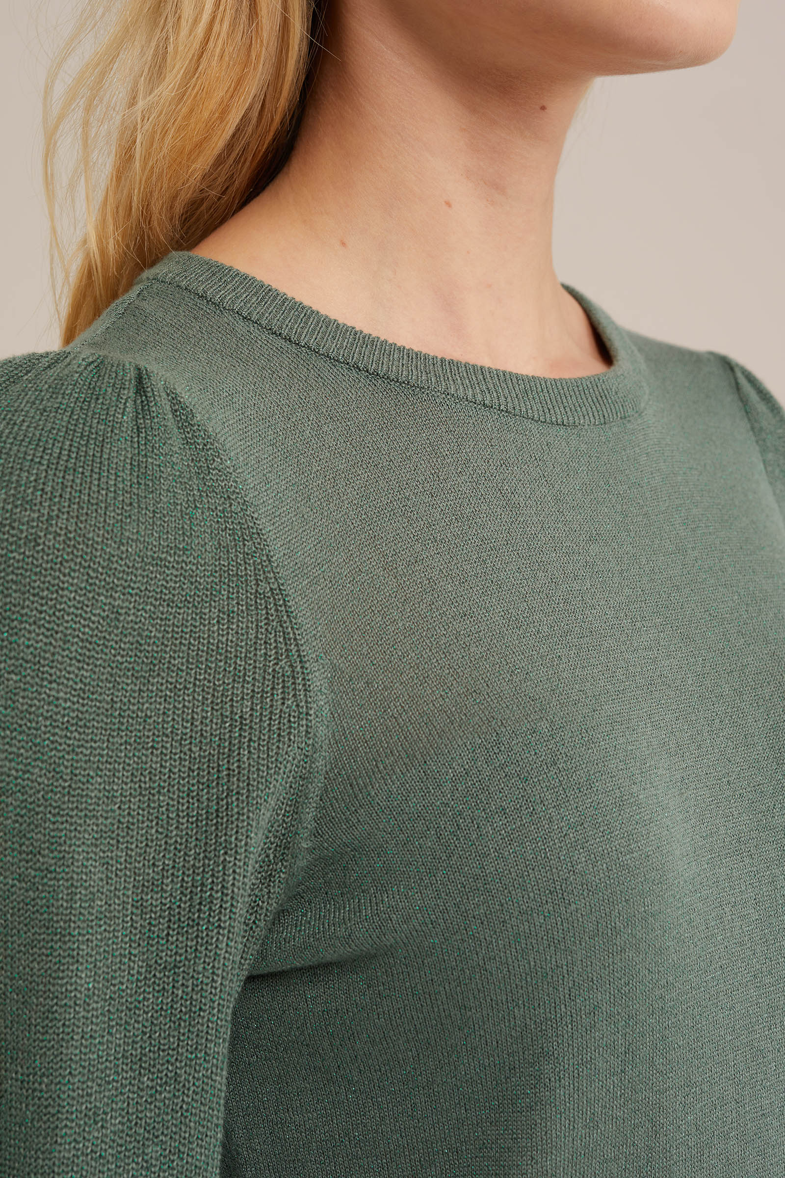 trui met glittergaren WE Fashion Groen