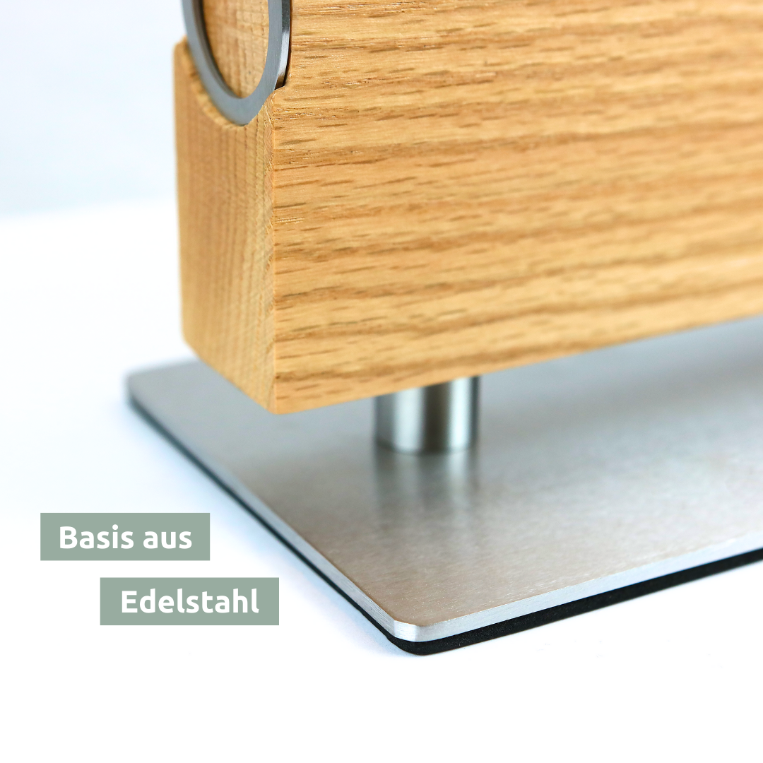 holz4home® Magnetischer Messerblock aus Eichenholz - inkl. Flaschenöffner & Messerschärfer