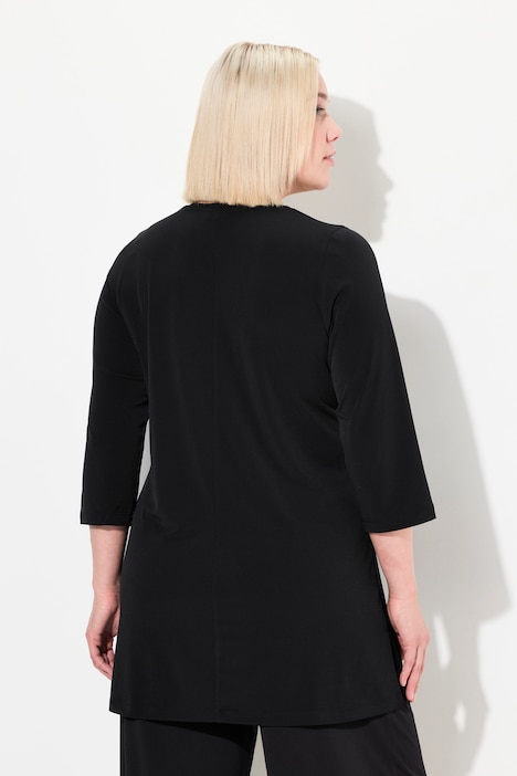 Longshirt,  A-Linie, Rundhalsausschnitt