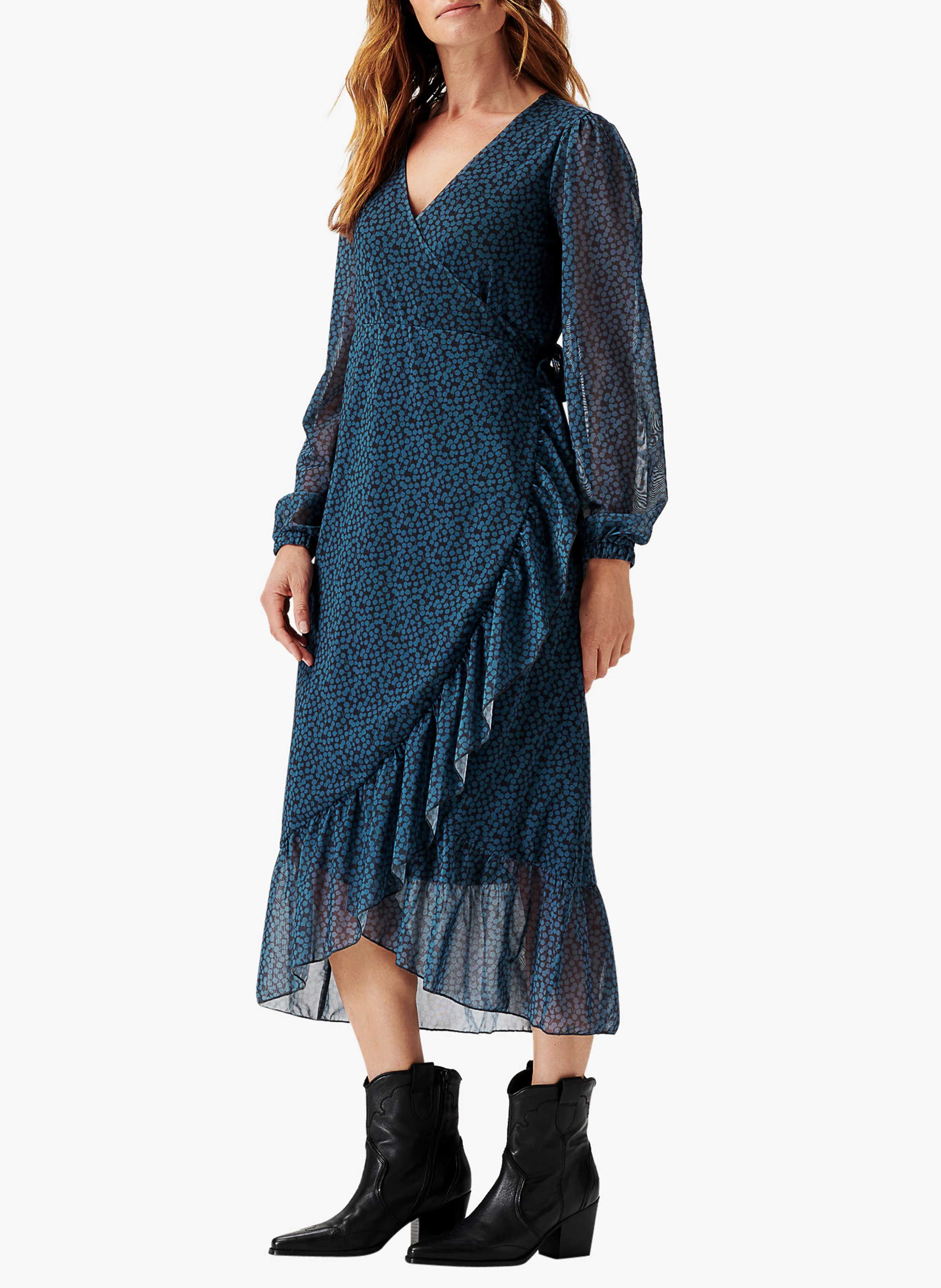 OLATHE - Robe de grossesse et d'allaitement à pois | Bleu
