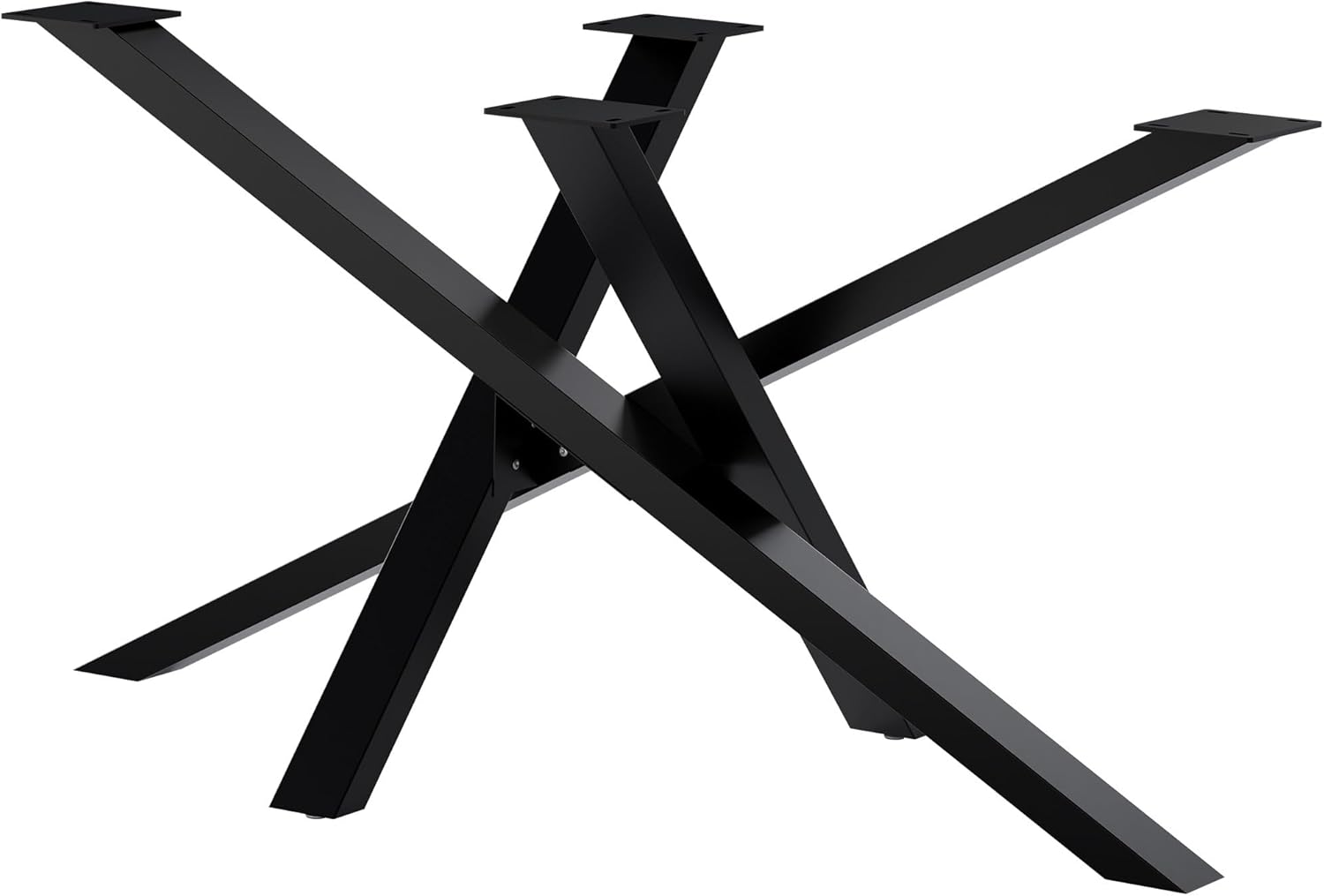 CLP Tischbeine Metall schwarz Finney, Tischkufen für DIY-Esstische, Tischgestell aus pulverbeschichtetem Stahl, Höhe 72 cm, Farbe:schwarz, Größe:140x70x72 cm