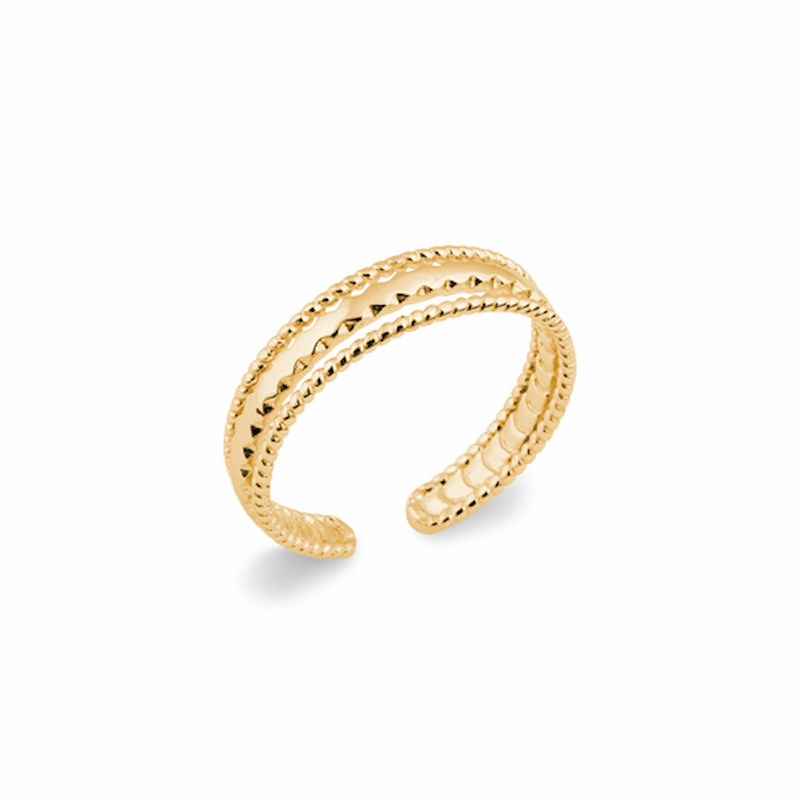 Bague Fine Ajustable Tendance Plaqué Or