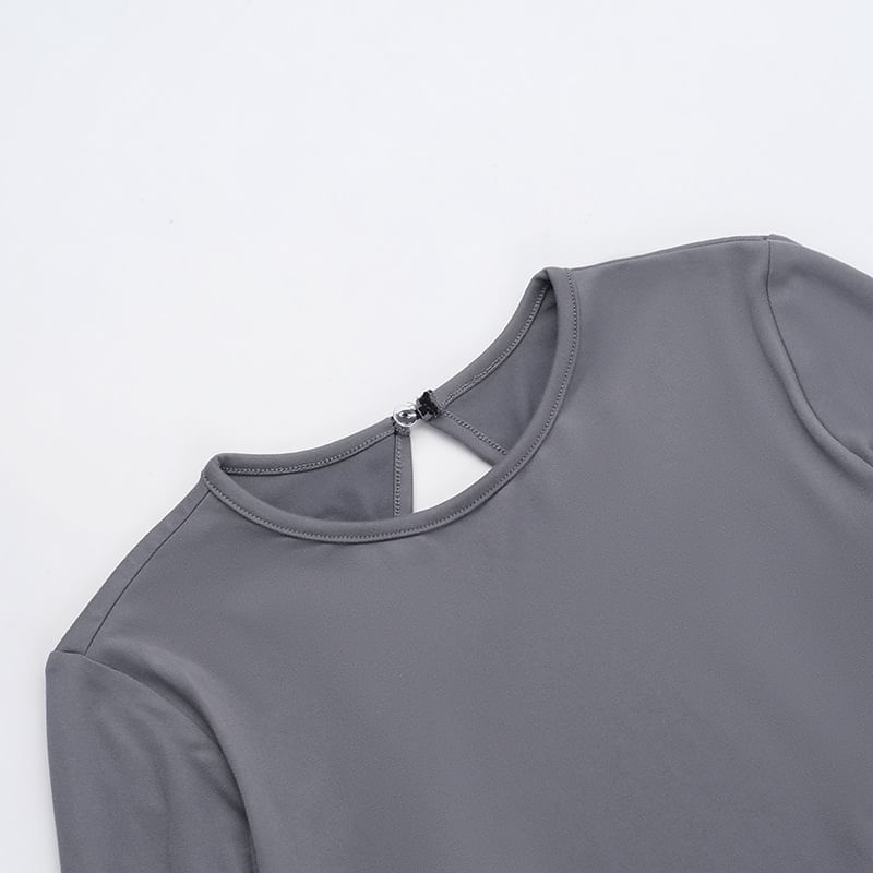 Femme Cradle - Romper met lange mouwen, ronde hals en ruches