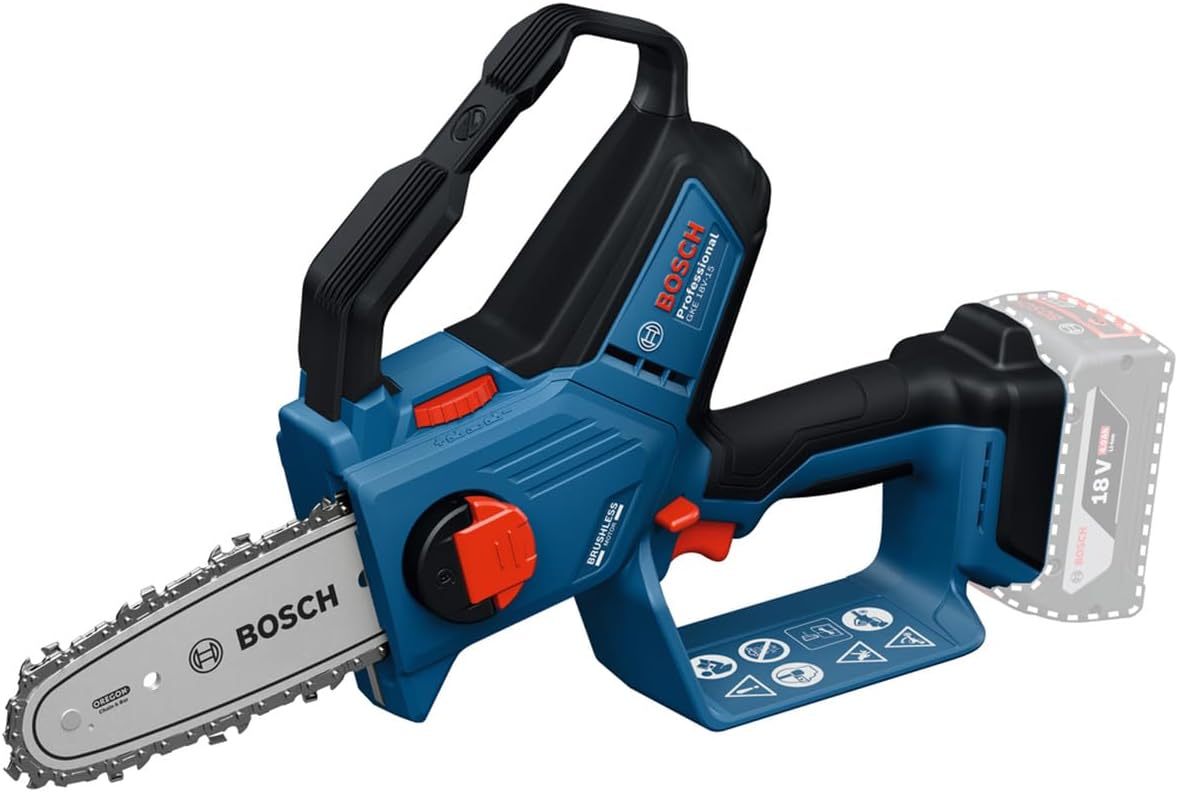 Bosch Professional 18V System Astsäge GKE 18V-15 (bis zu 350 Schnitte pro Akku-Ladung, Schneiden bis 13 cm, bürstenloser Motor, inkl. Schwertschutz 15 cm, ohne Akku)