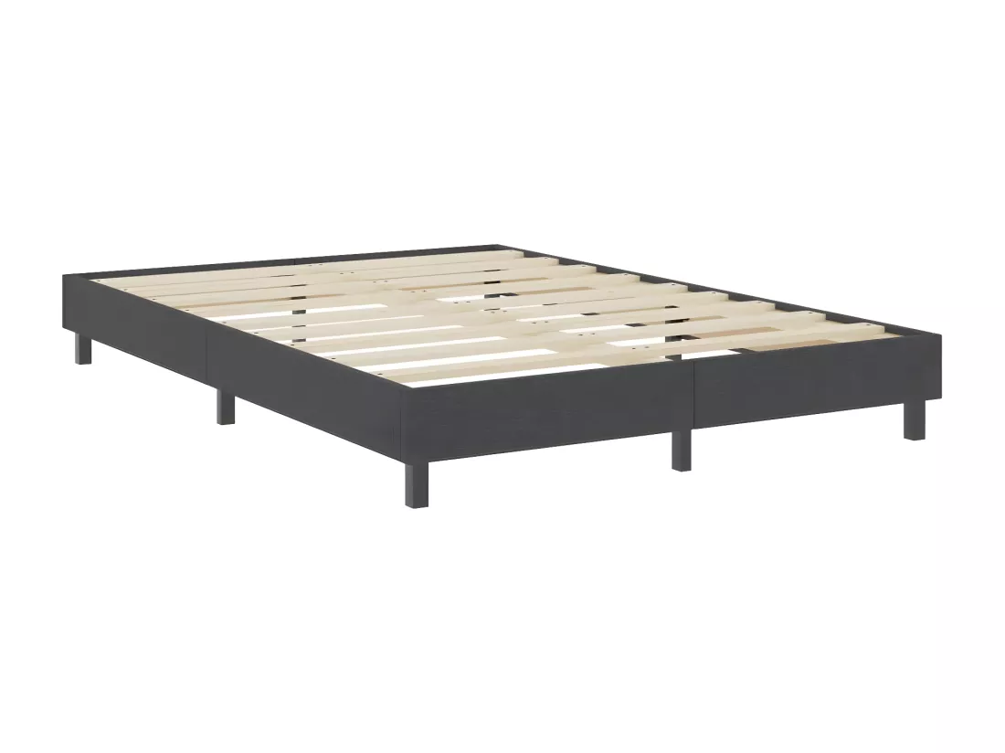 Sommier tapissier Gris foncé Tissu 160x200 cm