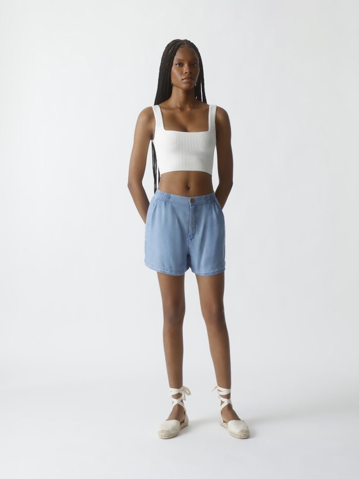 Shorts jeans leves - Índigo