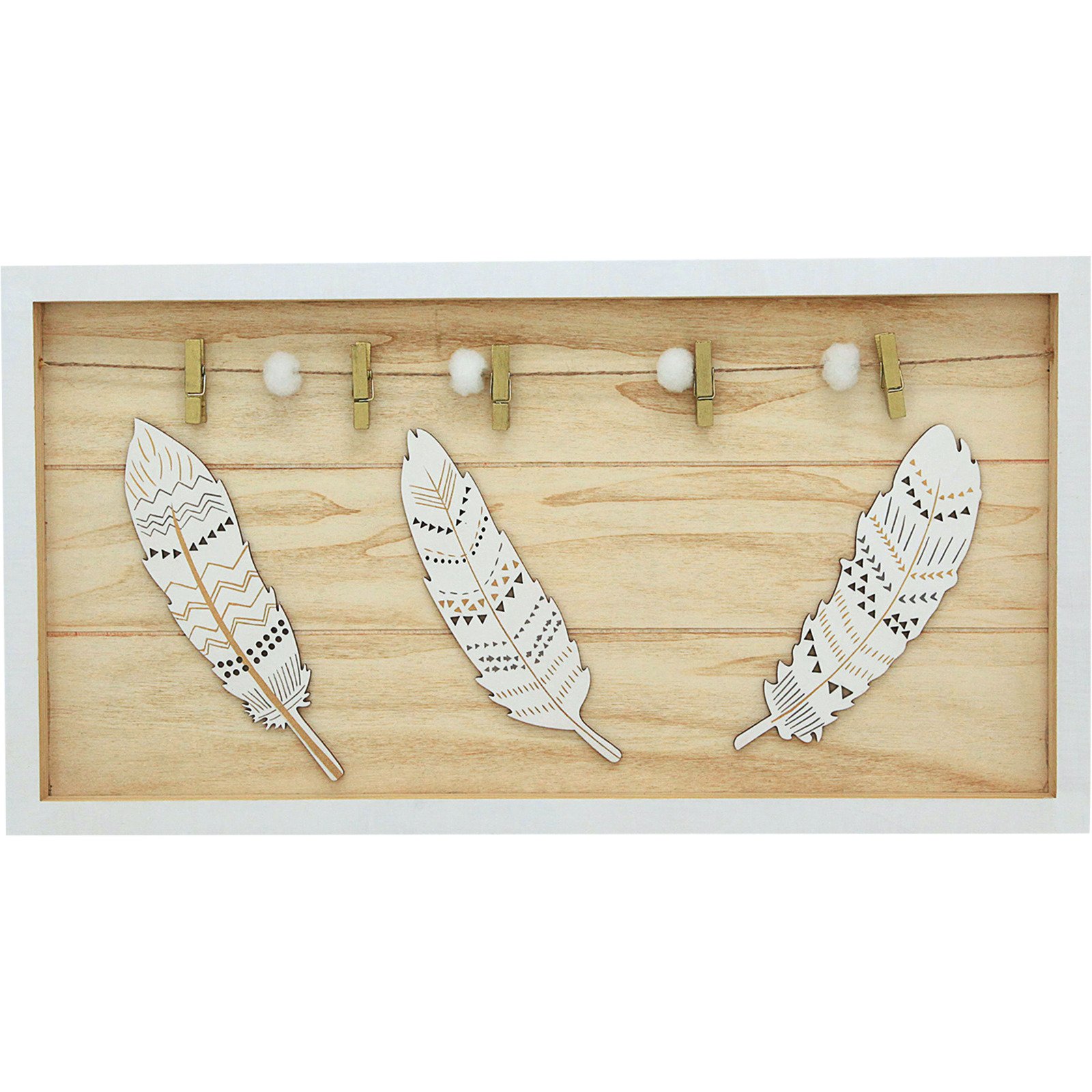 Holzboard mit Holzklammern