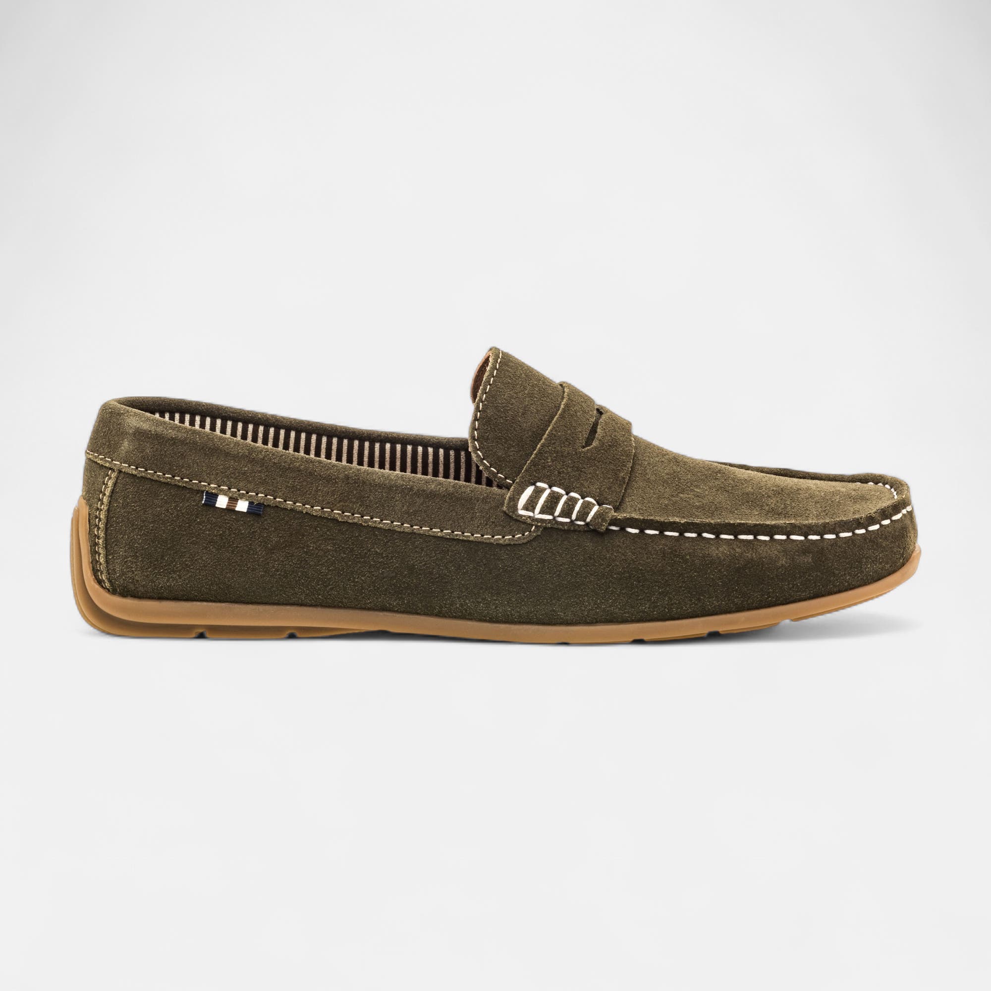 Mocassins Homme en cuir kaki