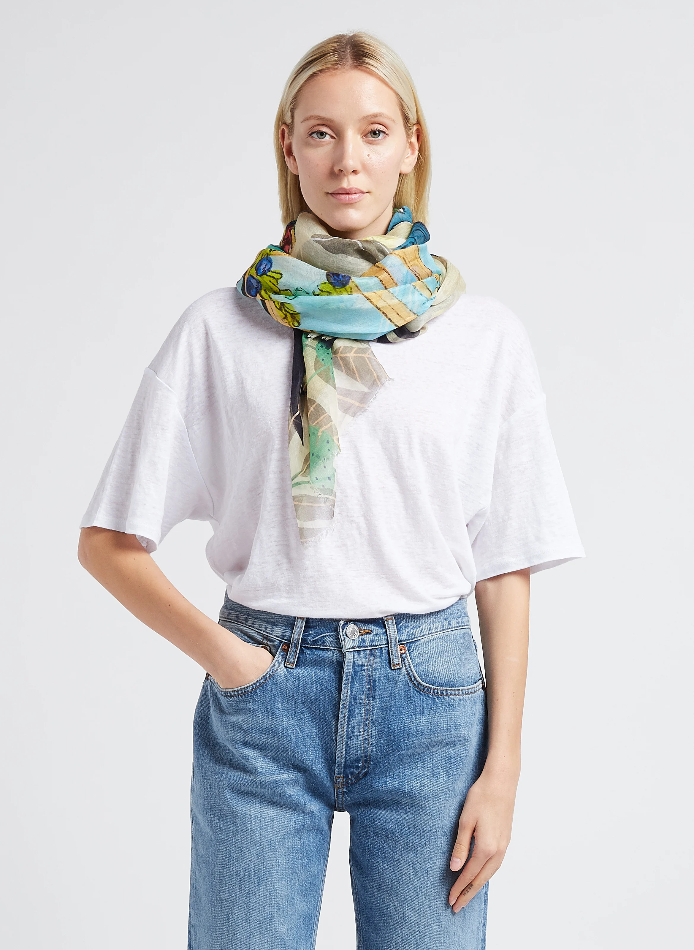 FIESTA - Foulard à imprimé | Bleu