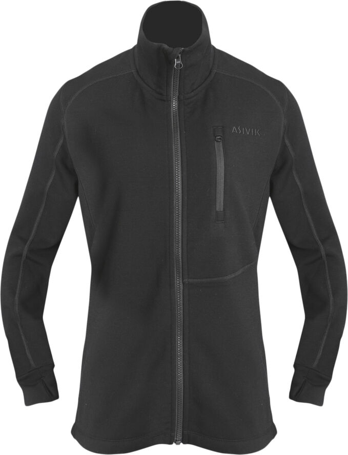 Asivik Asivik W Adventure Mid Wool uldfleece, dame Sort