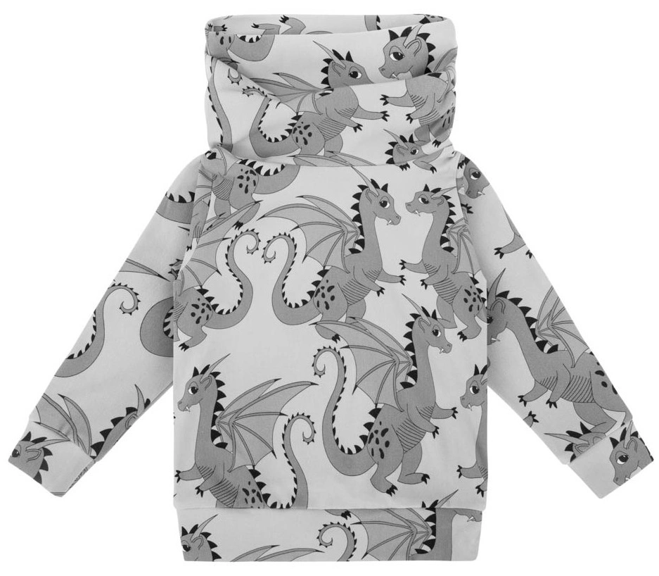 Sweatshirt SNOOD DRAGON AOP in grey
