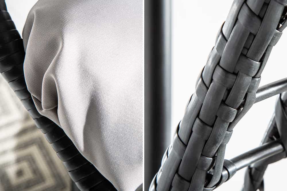 In- und Outdoor Hängesessel LOFT WIDE grau schwarz Hängestuhl inkl. Kissen wetterfest