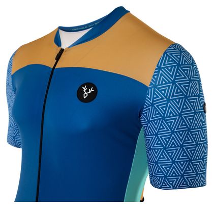 Maillot Manches Courtes LeBram Aspin Bleu Coupe Ajustée