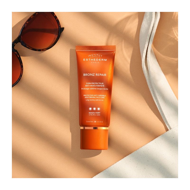 Crème solaire anti-rides Bronz Repair Sunkissed Solaire Fort hâle doré naturel Esthederm 50ml