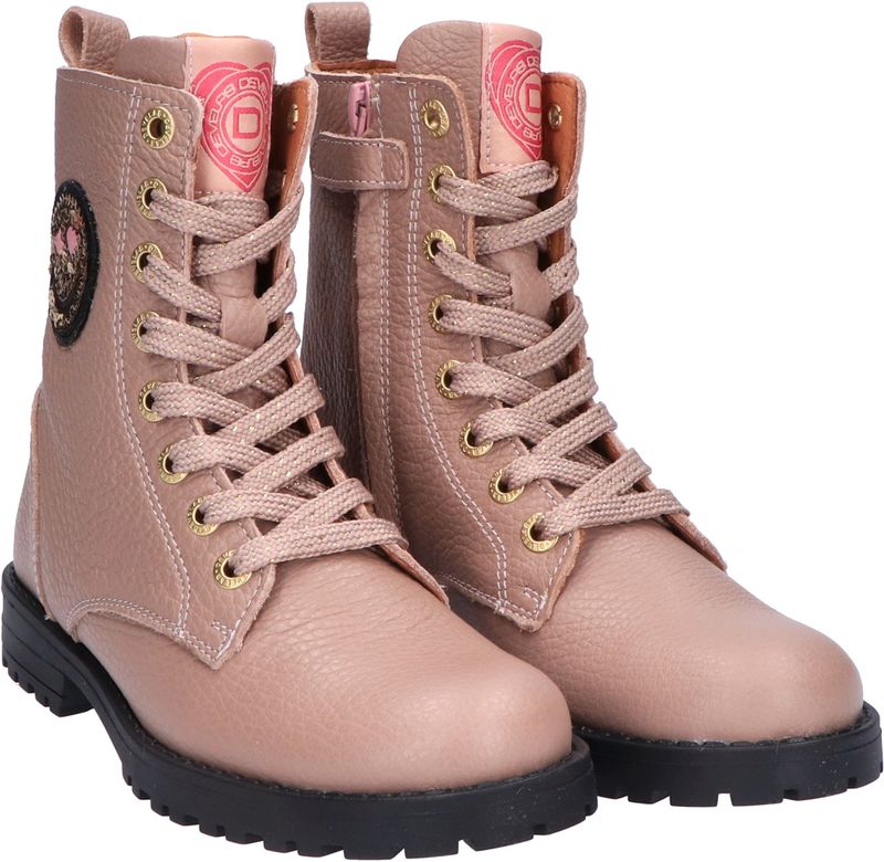 Develab - Bikerboot - Old Pink - Nappa Leer - Vetersluiting en Ritssluiting