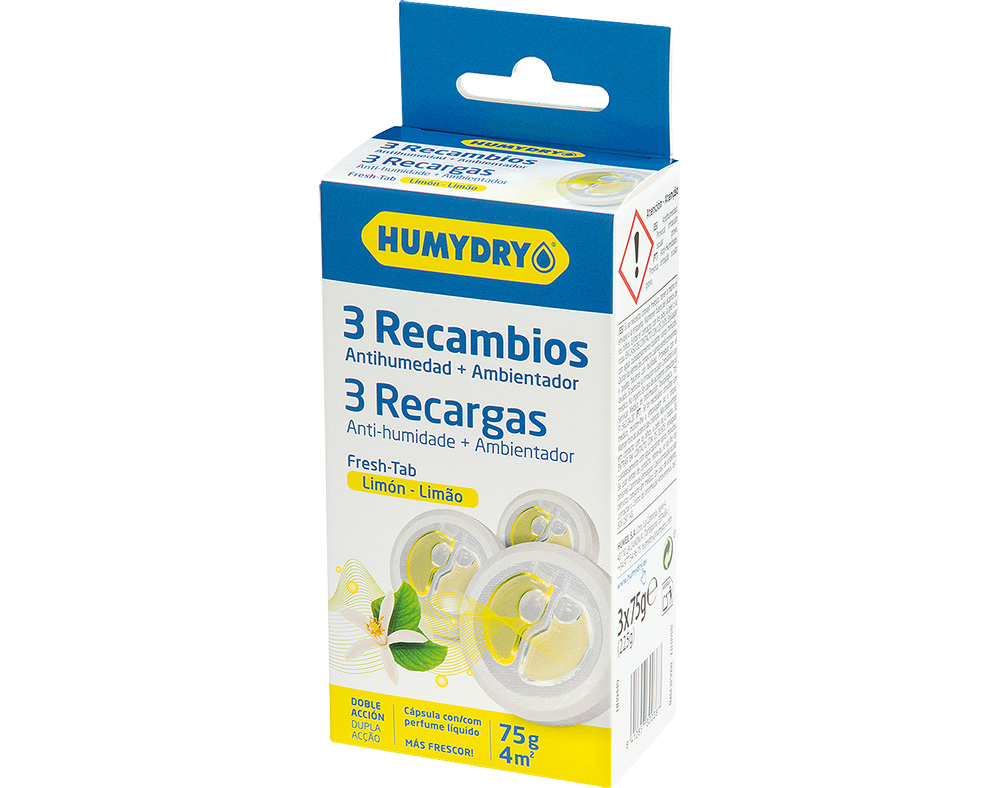 RECARGA ANTI-HUMIDADE HUMYDRY DUPLO LIMÃO 75G PACK 3UNIDADES