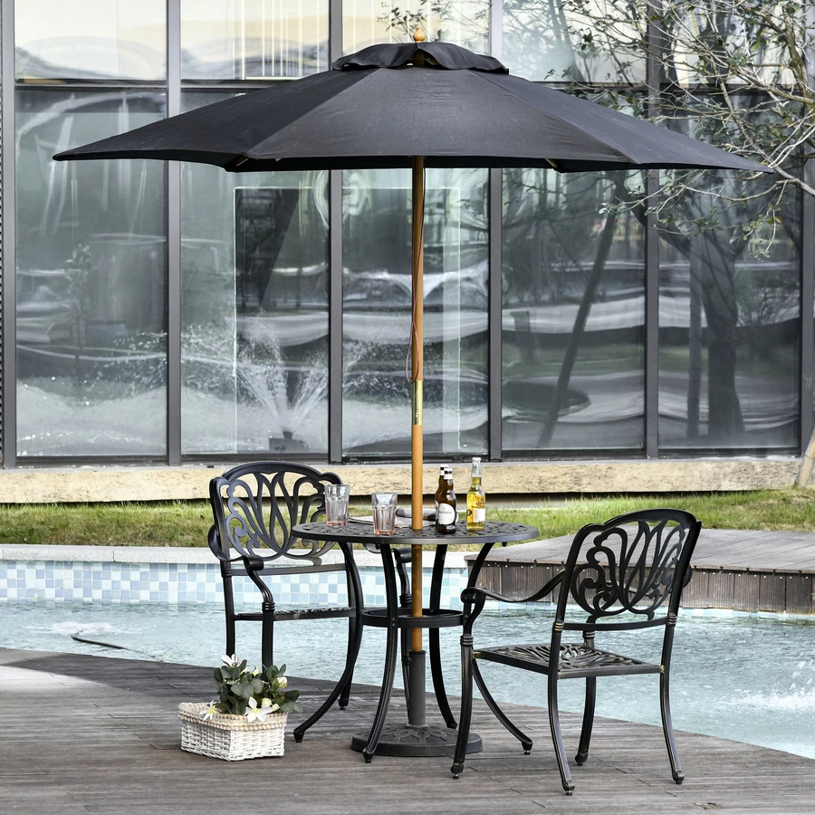 Outsunny Sonnenschirm 3-stufig verstellbar schwarz