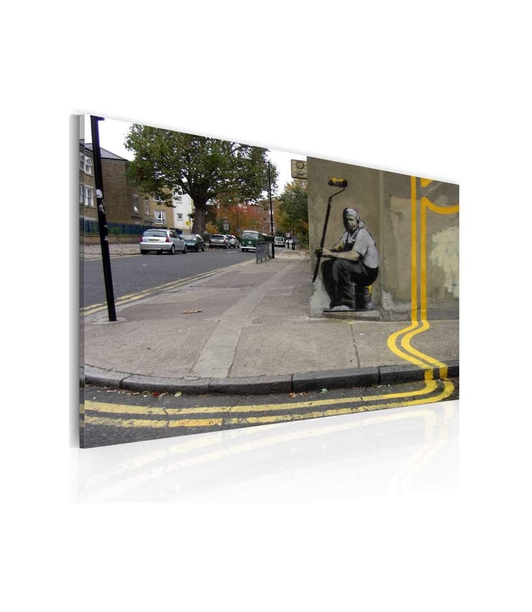 Paris Prix - Tableau Imprimé fleur Jaune - Banksy 40x60cm