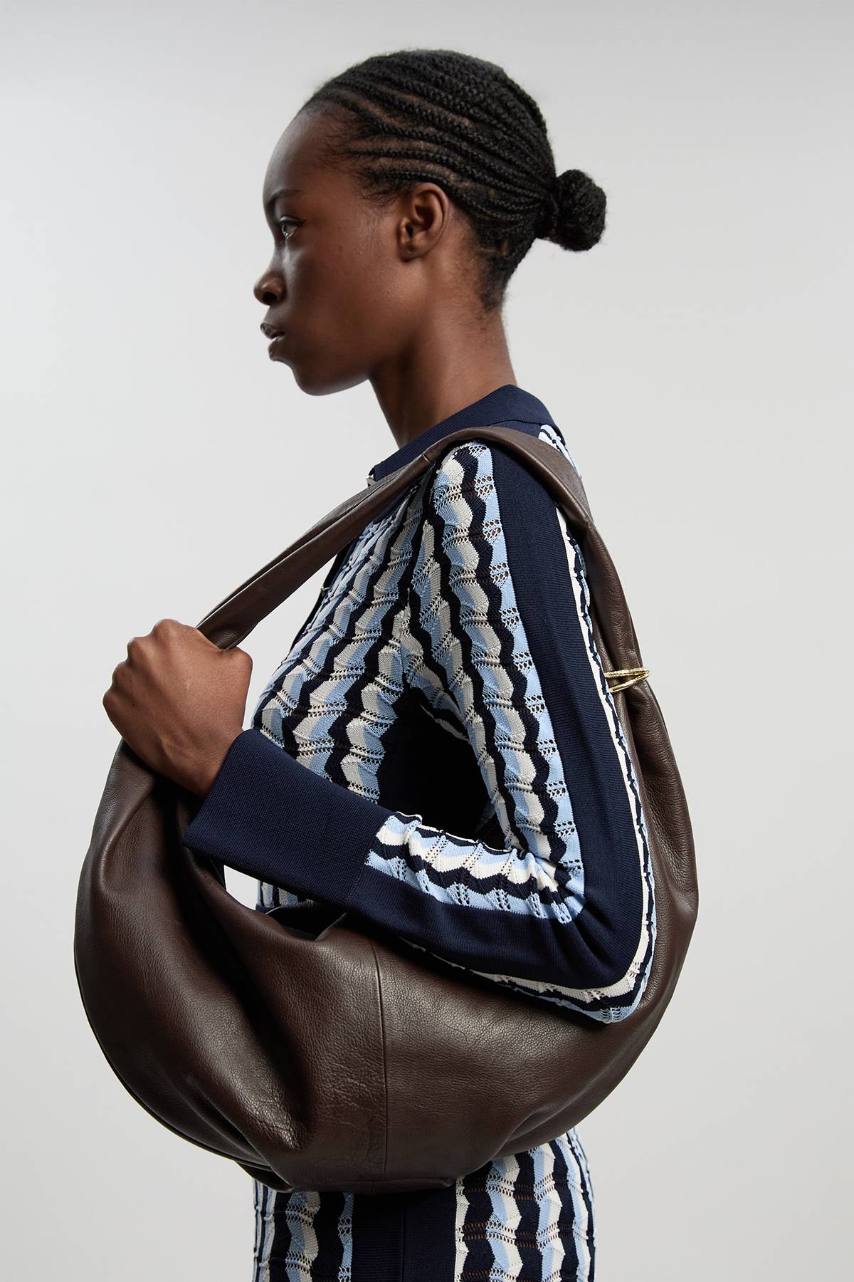 KarenMillen Robe Midi En Maille Pointelle À Col Contrastant