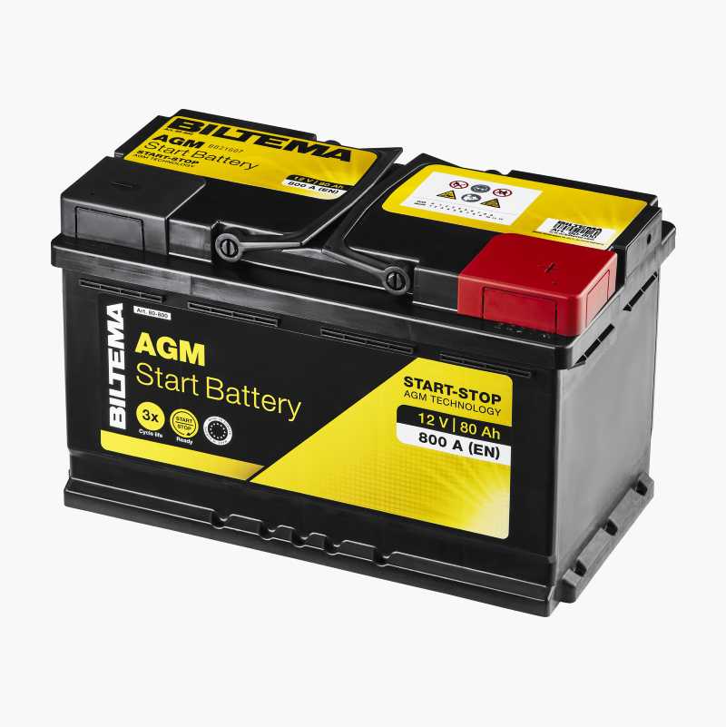 Startbatteri AGM, 12 V, 80 Ah