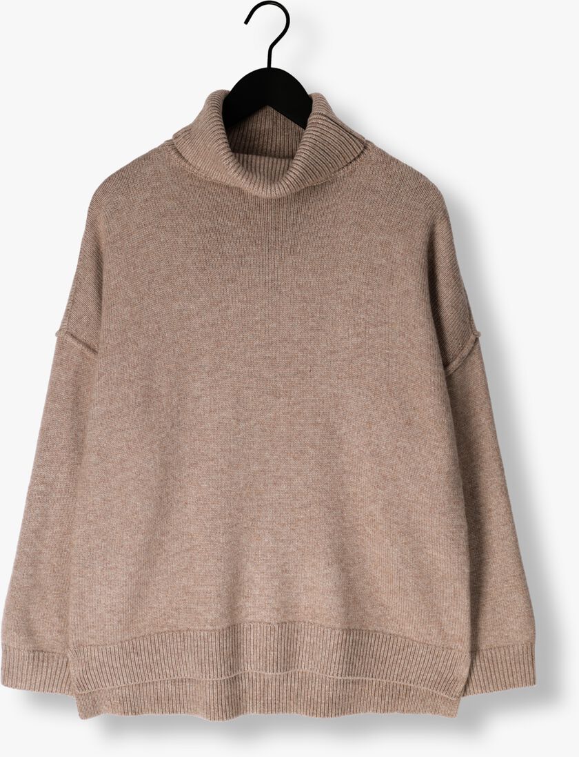 beige co'couture truien/vesten maja slit roll neck