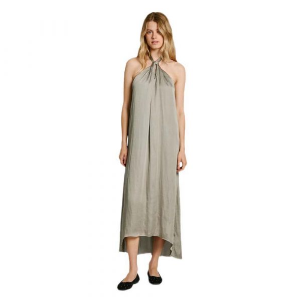 Pepe Jeans Vestido Longo Sem Mangas Liliana Washed Green M