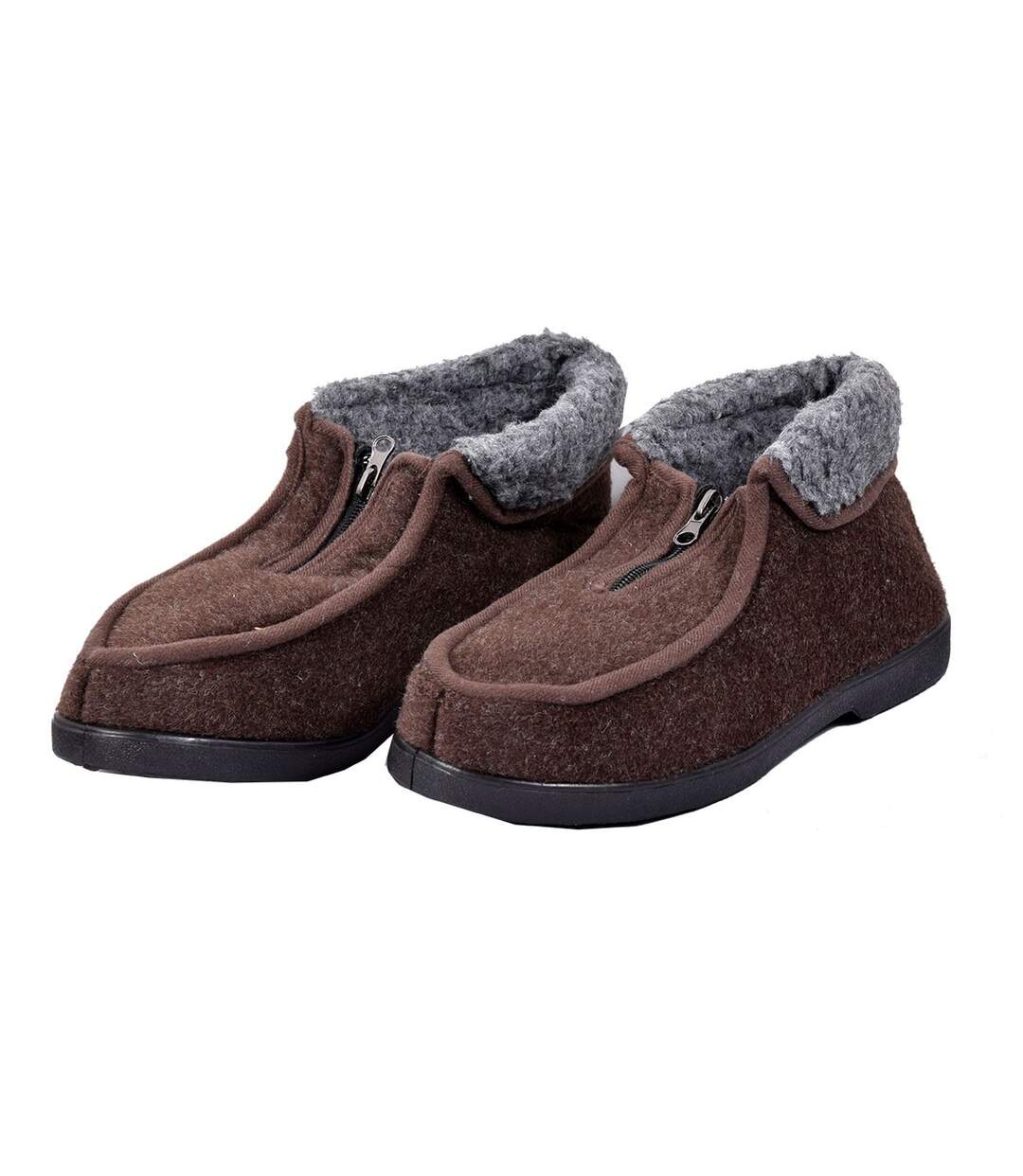 CHARENTAISE Homme Pantoufle ZIPPEE K88R6 MARRON