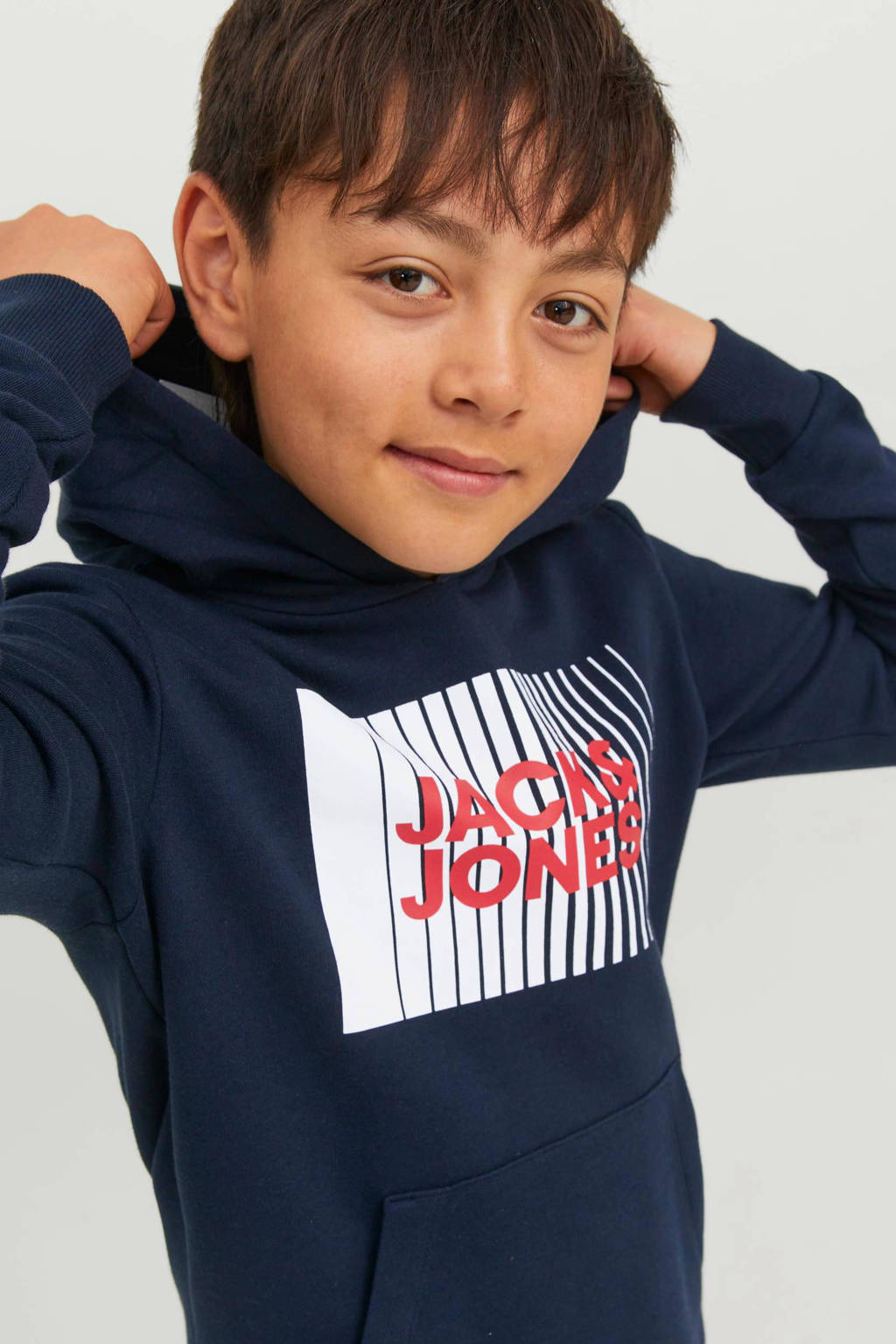 JACK & JONES hoodie JJECORP met logo donkerblauw