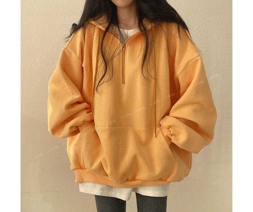 Meatacci - Effen hoodie met halve rits