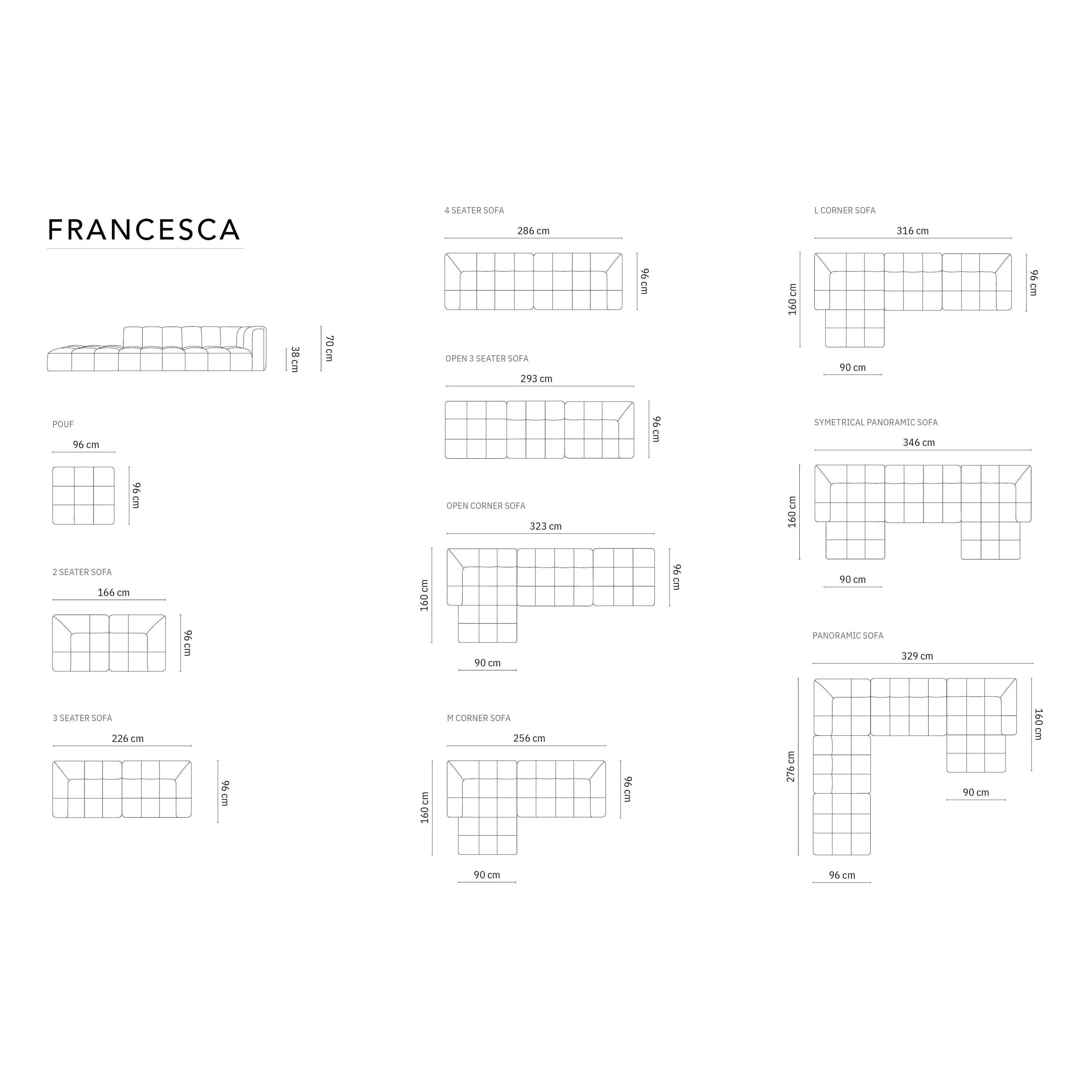 Milo Casa 3-zitsbank Francesca chenille