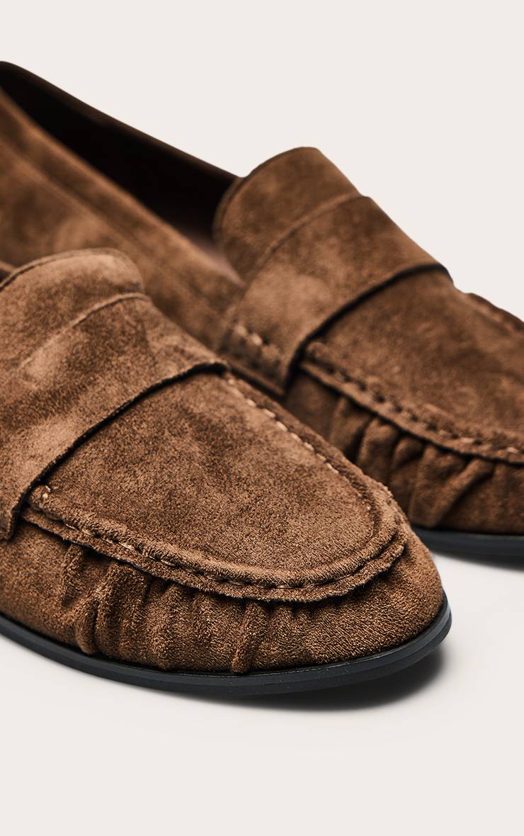 Vert Olive Mocassin En Synthétique Avec Détail Froncé