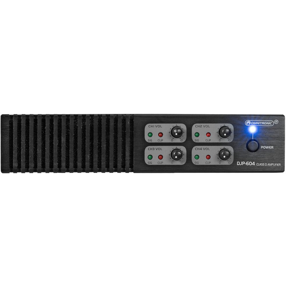 Omnitronic DJP-604 4-kanaals klasse-D versterker 80 W / 8 Ohm