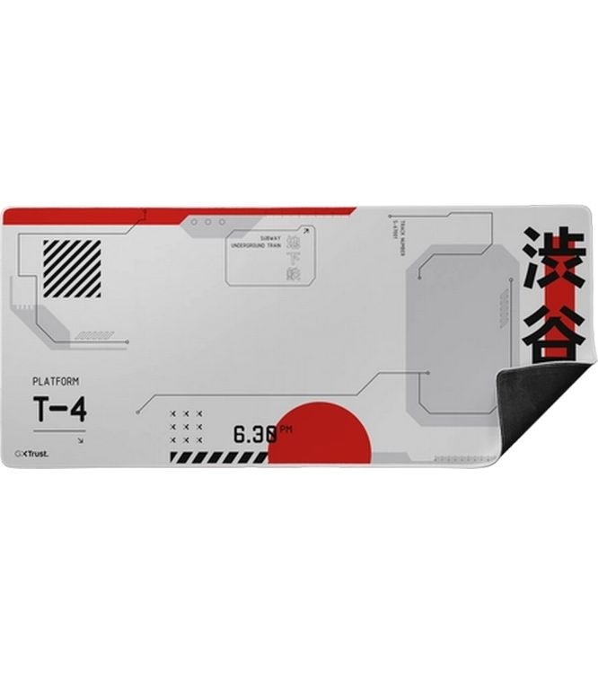 Trust Gaming-Mausmatte GXT 759 XXL Rot/Weiss XXL-Gaming-Mauspad mit vernähtem Rand für komfortables und stabiles Gaming