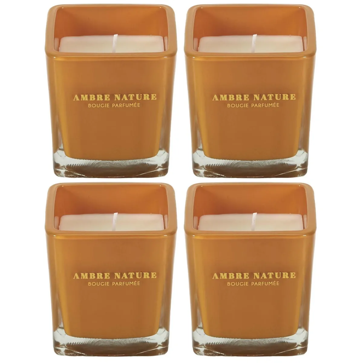The Home Deco Factory Bougie parfumée carrée Nude 7 cm Lot de 4