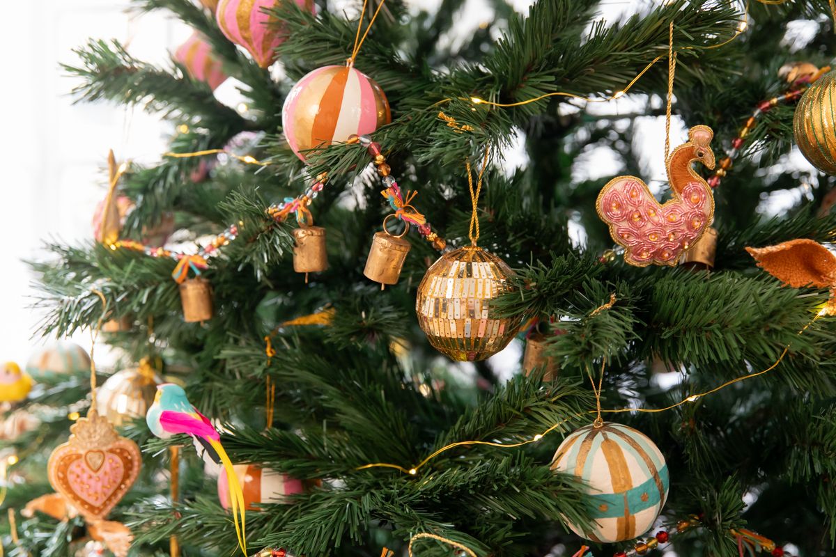 Boule de Noël à sequins facettes or Pondie Chérie