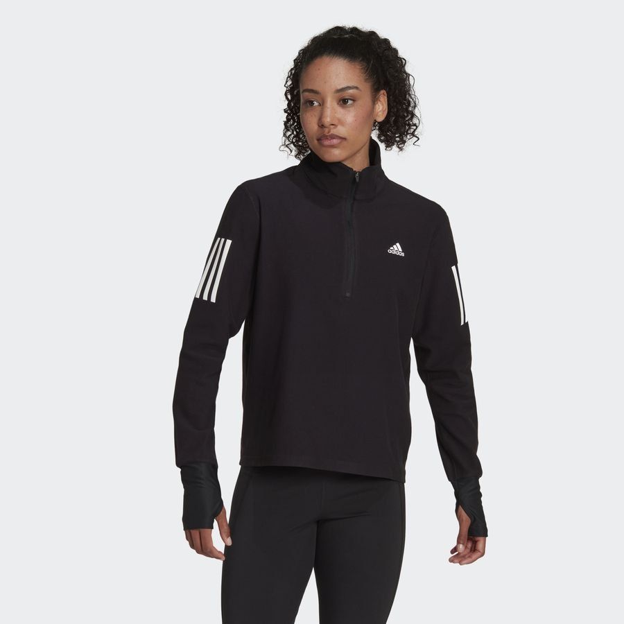 adidas Haut Running Own The Run 1/2 Zip - Noir/Blanc Femme