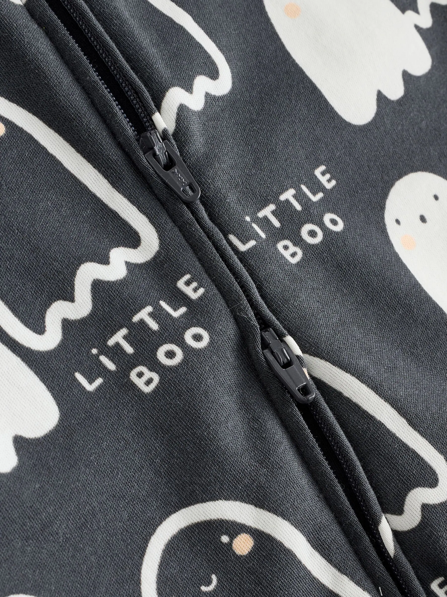 Zwart - Glow-in-the-dark Halloween-babypyjama met tweewegrits (0mnd-2jr)