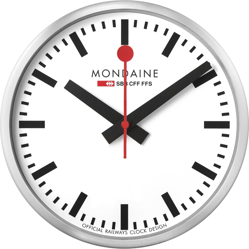 Mondaine Wanduhr stop2go, Ø 25 cm, mit WiFi, weiss
