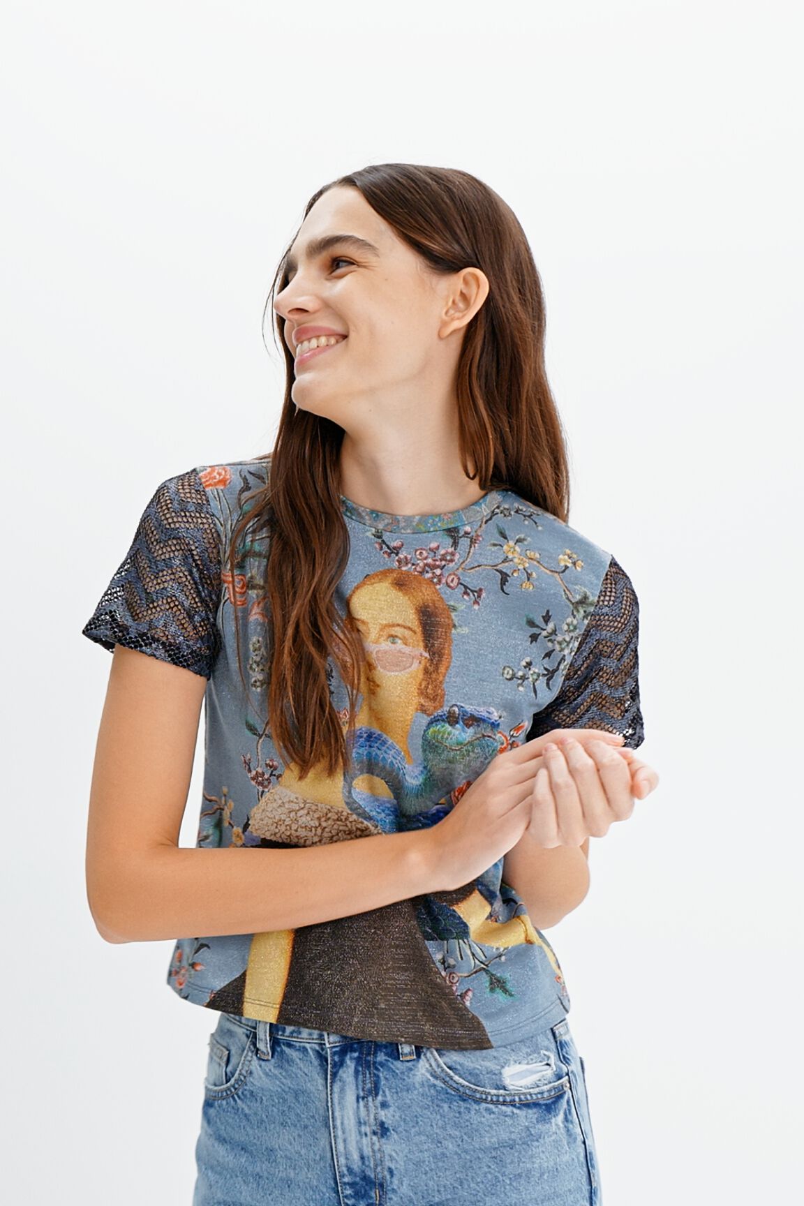 T-shirt collage maille