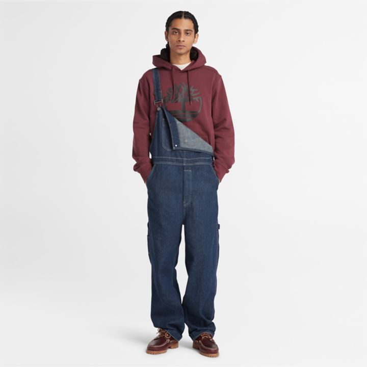 Moletom com capuz Timberland Tree Logo para homens na cor bordô.