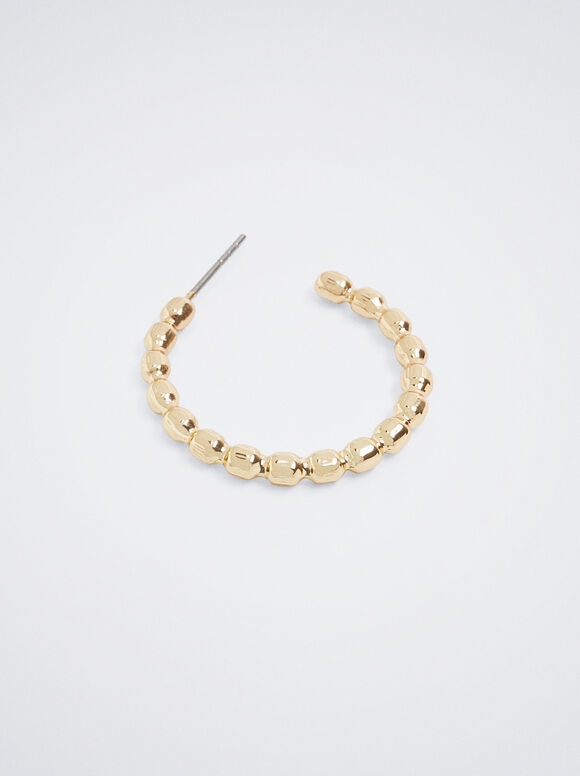 Brincos de argola em metal dourado - Dourado