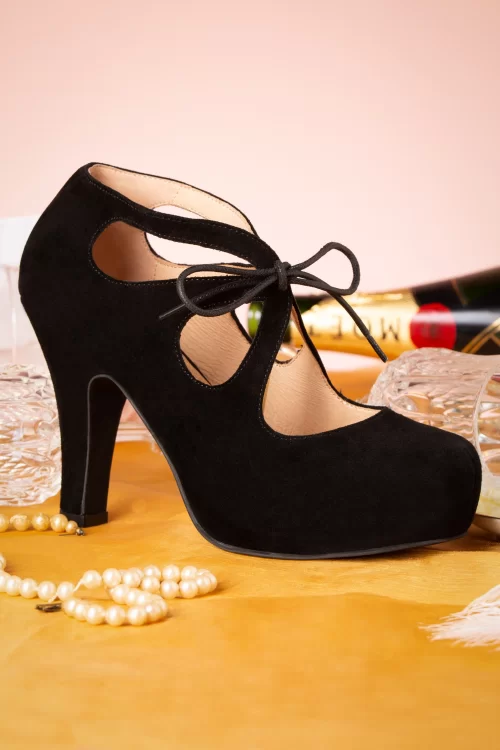 Lola Ramona ♥ Topvintage Angie adora suède pumps in zwart