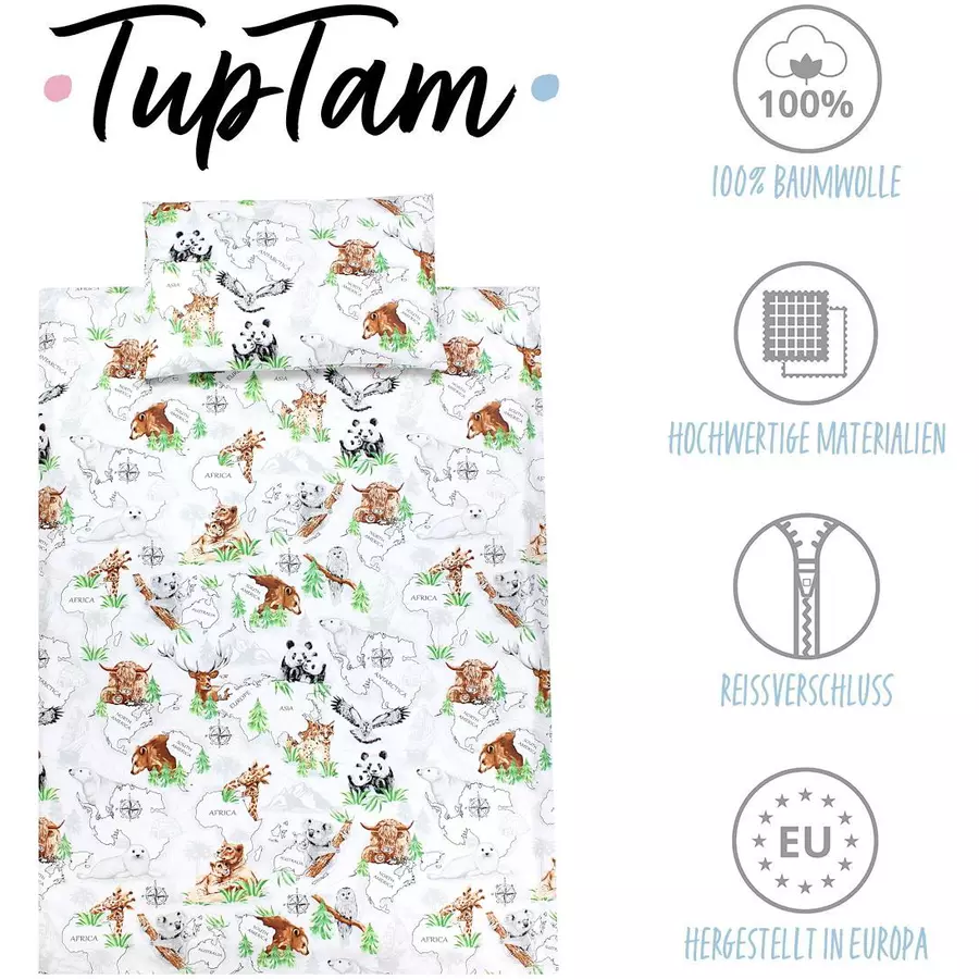 TupTam Kinder Bettwäsche Set 2-tlg grau Modell 1