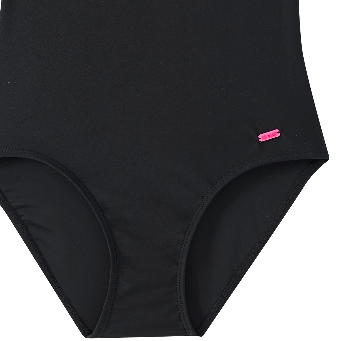 Yigga Mädchen Badeanzug mit Ringerrücken schwarz / dunkelpink