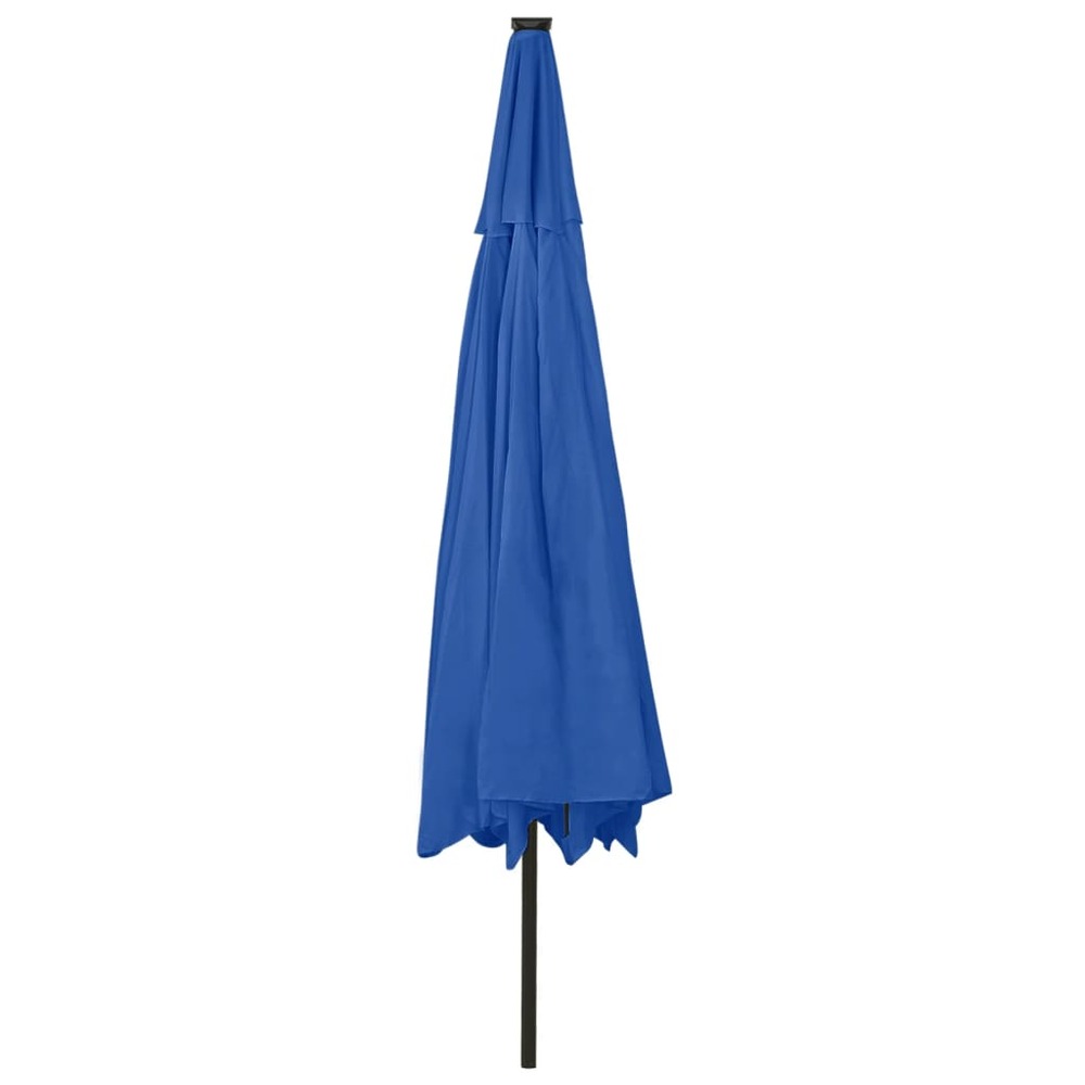 Parasol d'extérieur avec led et mât en métal 400 cm bleu