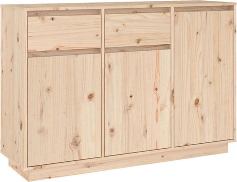 vidaXL - Dressoir - Massief Grenenhout - 2 Lades - 3 Deuren