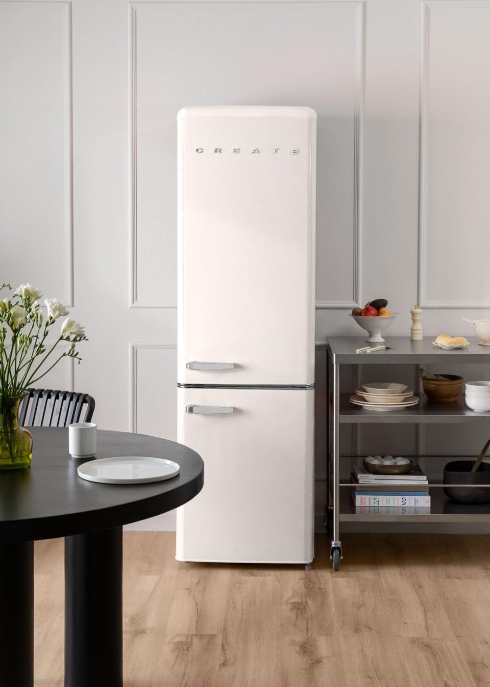 CREATE / FRIDGE STYLANCE 244L / Kühlschrank Creme/Retro Vintage-Stil und Design
