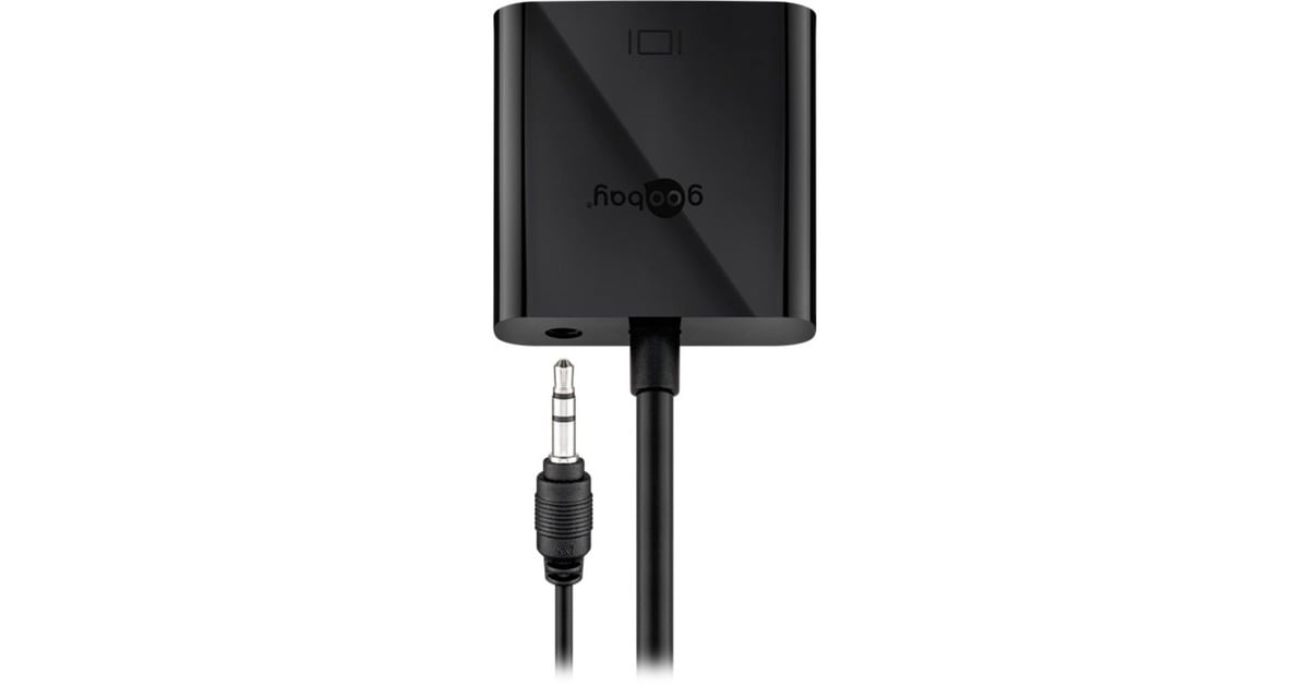 goobayHDMI/VGA adapter, + 3,5mm Stereo  (Zwart, vernikkeld)