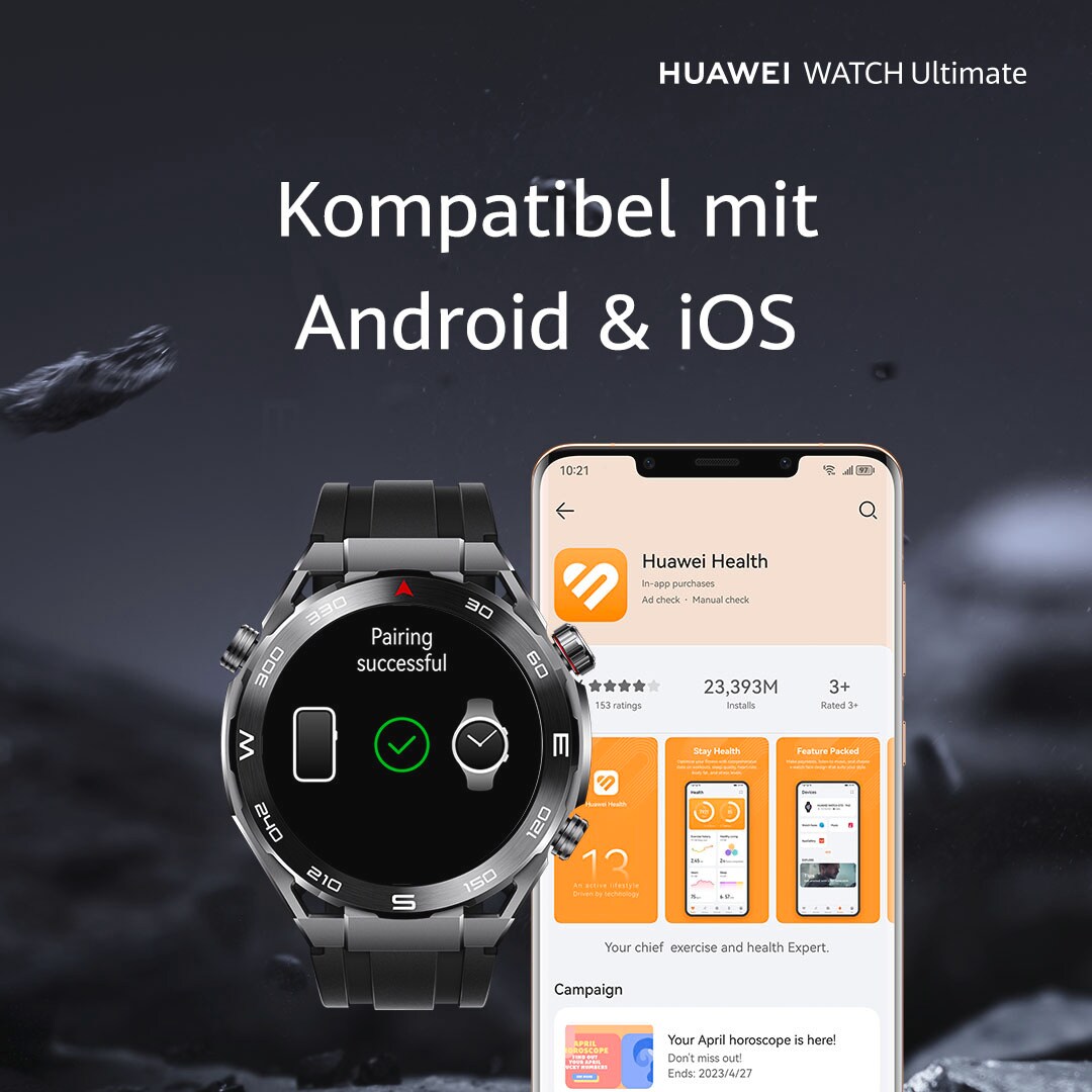 Huawei Watch Ultimate (Colombo-B29), Steel-color Zircon