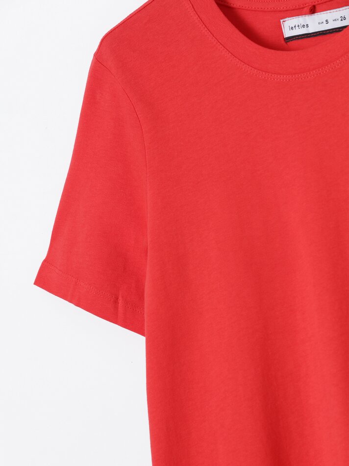 Pacote com 2 camisetas básicas de gola redonda - Vermelhas